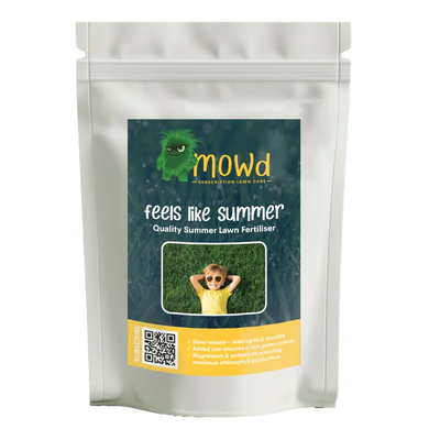 Summer lawn feed and fertiliser from Mowd