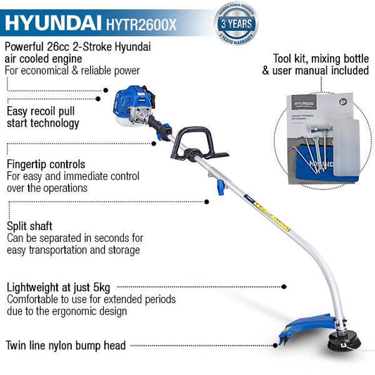 Hyundai HYTR2600X petrol grass trimmer view 2