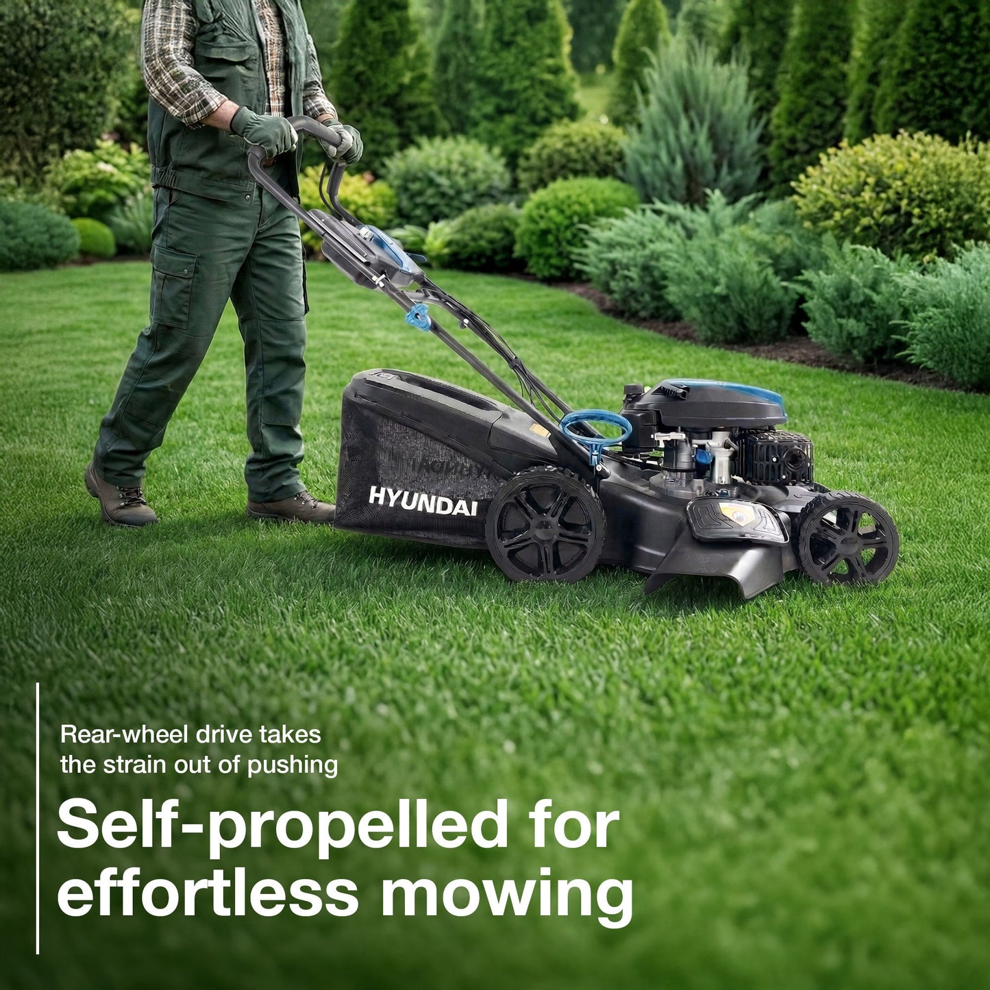 Hyundai HYM22200SPEX petrol lawnmower view 2