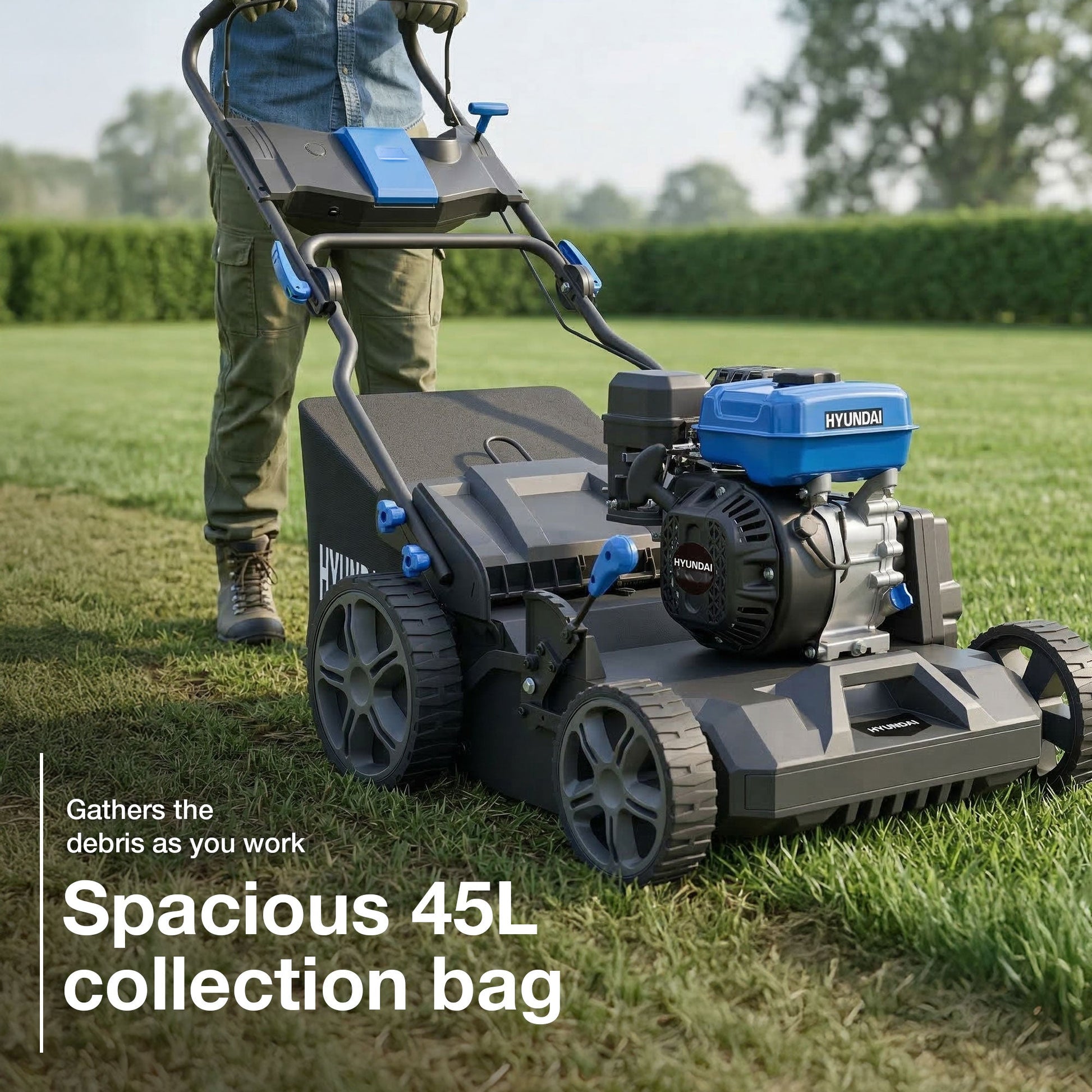 Hyundai HYSC225X petrol lawn scarifier view 2