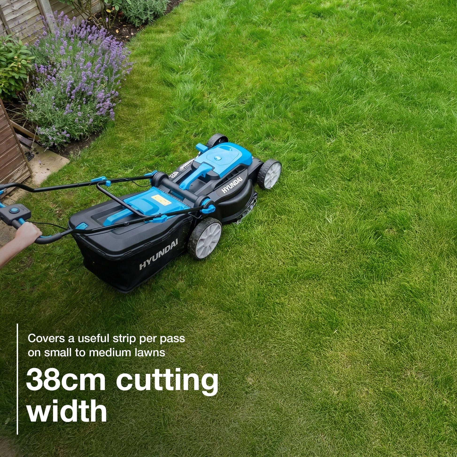 Hyundai HY40CLM38 cordless lawnmower view 2