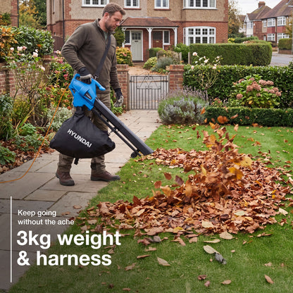 Hyundai HYBV3000E3 electric leaf blower and vacuum view 2