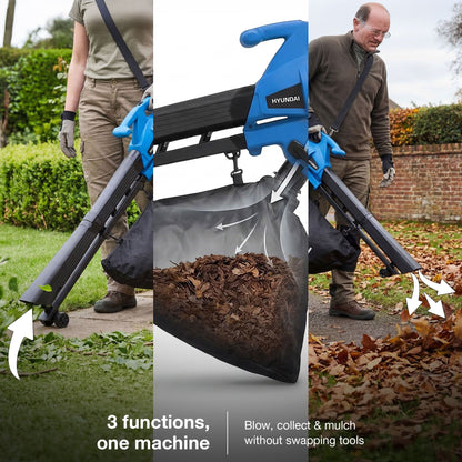 Hyundai HYBV3000E3 electric leaf blower and vacuum view 4