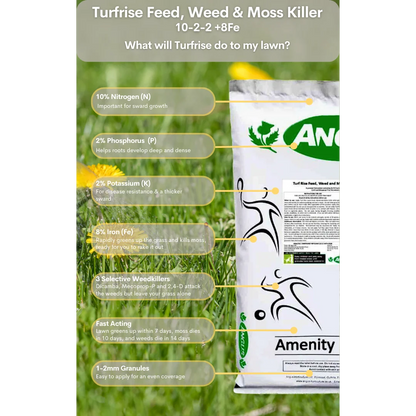 Turf Rise granular weed feed and moss killer