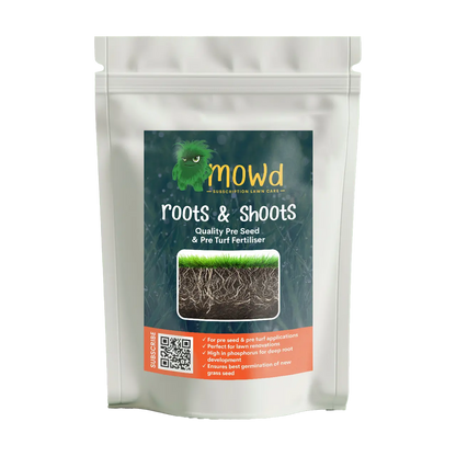 Roots & Shoots pre-seed fertiliser granules for new lawns