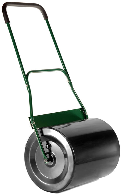 Cobra LR40 steel drum garden roller, angled view