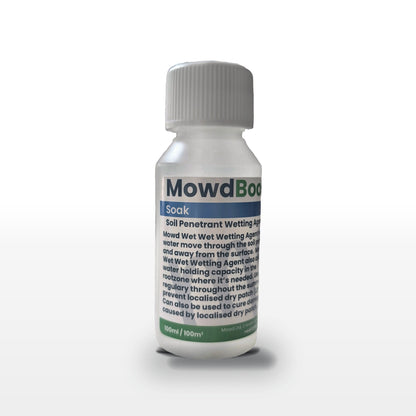 MowdBoost Soak liquid lawn wetting agent and soil penetrant, 100ml bottle