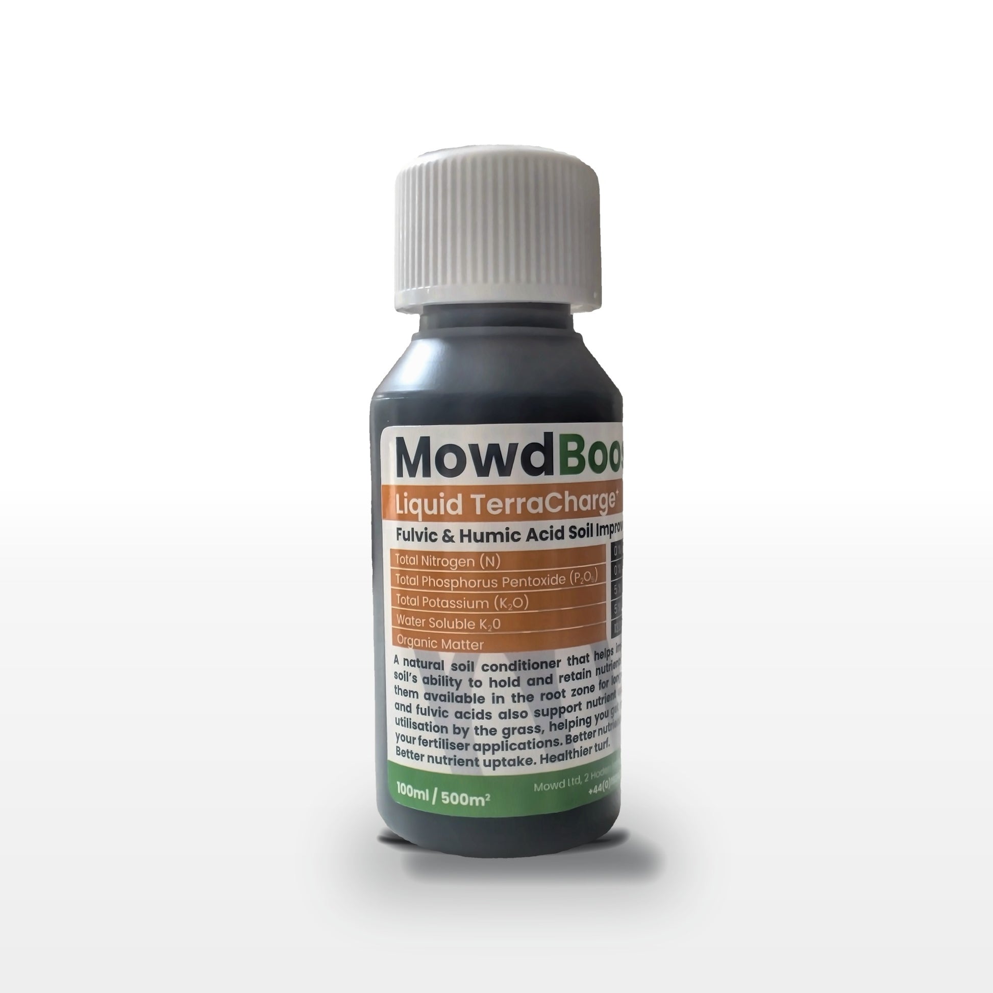MowdBoost TerraCharge Liquid fulvic and humic acid soil improver, 100ml bottle