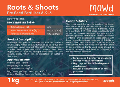 Roots & Shoots Pre-Seed Fertiliser 6-9-6